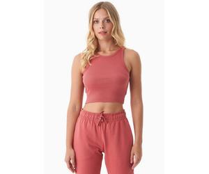 ORGANICATION SONNIA | Cropped Rib Top aus Bio-Baumwolle Red Wood S