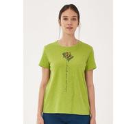 ORGANICATION T-Shirt aus Bio-Baumwolle mit Blume-Print meadow green S