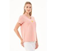 ORGANICATION T-Shirt aus Bio-Baumwolle mit Solar-Stickerei Pink(Salmon Pink) XL