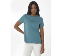 ORGANICATION T-Shirt aus Bio-Baumwolle mit Stickerei BLAU(PETROL GREEN) XS
