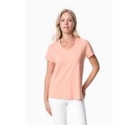 ORGANICATION TESSA | Basic T-Shirt aus Bio-Baumwolle mit V-Ausschnitt Peach XXL