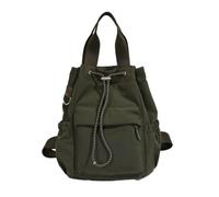 Organisierte tägliche Eimertasche mit Kordelzug, Nylon-Schultertasche, Handtasche, Fronttasche mit Reißverschluss und Seitentaschen, Kordelzug, Nylon-Schultertasche, Umhängetasche, tägliche Geldbörse