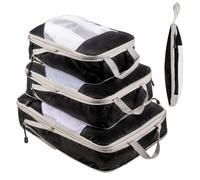 Organizer für Koffer, Aufbewahrung, Koffer, Organizer, Kompressionstasche, Reisetasche, wasserdicht, Gepäck, Kompressionstasche, für Reisen, Make-up, Kleidung, Tasche, Reise, Schwarz, 3-teilig