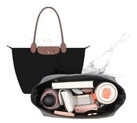 Organizer für Longchamp L, Taschenorganizer für Longchamp L, Taschen Organizer Shopper für longchamp Le pliage L, Multifunktionalen Dupontpaper Handtaschen Organizer mit Becherhalter, Schwarz
