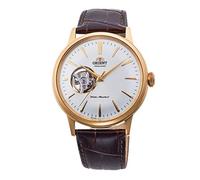 Orient Automatik Herren Armbanduhr aus Edelstahl und Leder in der Farbe Gold-Weiß-Braun 41mm, Wasserdichtigkeit: 3Bar, RA-AG0003S10B