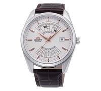 Orient Automatik Herren Armbanduhr aus Edelstahl und Leder in der Farbe Silber-Braun 44mm, Wasserdichtigkeit: 5Bar, RA-BA0005S10B
