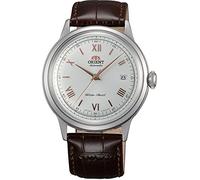 Orient Automatik Herren Armbanduhr aus Edelstahl und Leder in der Farbe Silber-Braun-Roségold 41mm, Wasserdichtigkeit: 3Bar, FAC00008W0