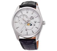 Orient Automatik Herren Armbanduhr aus Edelstahl und Leder in der Farbe Silber-weiß, Gehäuse 42 mm, wasserdichte: 5 ATM, RA-AK0310S10B