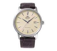 Orient Contemporary Symphony III - Herrenuhr Automatisch Und Manuell Aufzug Mechanisch Casual Lederarmband Braun Edelstahlgehäuse Analoges Zifferblatt Gelb - RA-AC0F16S