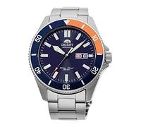 Orient Kano/Big Mako Herren-Armbanduhr, automatisch, mechanisch, sportlich, aus Stahl oder Silikon, wasserdicht, Blau Orange, Band Lenght 19 cm (case Excluded), sportlich/technisch