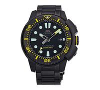 Orient M-Force Automatik Herren Armbanduhr aus Edelstahl in der Farbe Schwarz-Gelb 45mm, Wasserdichtigkeit: 20Bar, RA-AC0L06B00B