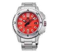 Orient M-Force Automatik Herren Armbanduhr aus Edelstahl in der Farbe Silber-Rot 45mm, Wasserdichtigkeit: 20Bar, RA-AC0N02Y10B