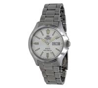 Orient RA-AB0F12S Herren-Automatikuhr aus Edelstahl mit 3 Sternen, wei em Zifferblatt, Leuchtindex, Tag- und Datumsanzeige