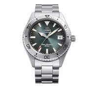 Orient Sports Mako 40 mm - Herren-Armbanduhr Automatik und Handaufzug Mechanisch Sport Armband und Gehäuse aus Edelstahl Farbe Grau Zifferblatt Analog Grün - RA-AC0Q13E