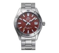Orient Mako Herren-Armbanduhr RA-AC0Q09R30B mit rotem Zifferblatt, Edelstahlarmband