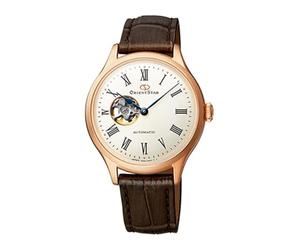 Orient Star Semi Skeleton Damen Armbanduhr Automatik Edelstahl/Leder Braun-Weiß 30,5mm, Wasserdichtigkeit: 5 Bar, RE-ND0003S00B