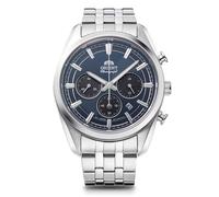 Orient Stretto Solar-Chronograph, 43 mm, marineblaues Zifferblatt, Stahlband, Herrenuhr RA-TX0303L10B sollte sagen: Orient Stretto Solar Chronograph 40 mm marineblaues Zifferblatt Stahlband Herrenuhr