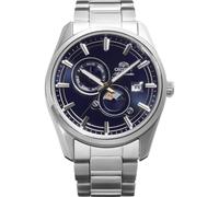 Orient Stretto Sun & Moon RA-AK0315L30B 41,5 mm automatische mechanische Herrenuhr - mehrfarbiges Zifferblatt, Gehäuse und Armband aus Edelstahl, Saphirglas, Ausstellungsgehäuse und Datumsanzeige