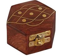 Orientalische Aufbewahrungsbox mit Deckel | Orientalischer Schmuckkästchen für Mädchen und Damen zur Schmuckaufbewahrung | Marokkanische kleine Schatulle Box aus Holz (Delya)