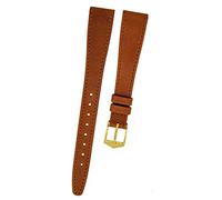 Orig. FORTIS Uhrenarmband LEDER braun Dornschließe gold 14mm NEU 9119