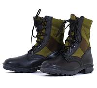 Original Bundeswehr Dschungelstiefel für Herren - BALTES Schwarz/Grün Militärstiefel - Leder Kampfstiefel, Schwarz, 42.5 EU