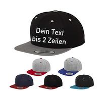 Original-Flexfit Snapback Baseball-Cap mit Namen oder Wunschtext Bestickt