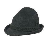 Original Herren Trachtenhut mit Kordel für Oktoberfest, Lodenhut - 100% Wollfilz Qualität für Damen und Herren geeignet (DE/NL/SE/PL, Numerisch, 59, Anthrazit)