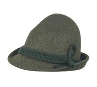 Original Herren Trachtenhut mit Kordel für Oktoberfest, Lodenhut - 100% Wollfilz Qualität für Damen und Herren geeignet (DE/NL/SE/PL, Numerisch, 61, Oliv)