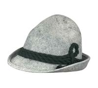 Original Herren Trachtenhut mit Kordel für Oktoberfest, Lodenhut - 100% Wollfilz Qualität für Damen und Herren geeignet (DE/NL/SE/PL, Numerisch, 60, Grau)