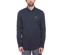 Original Penguin Herren Men's Ecovero Oxford Stretch Shirt Long Sleeve Hemd mit Button-Down-Kragen, Dunkler Saphir, M