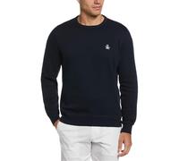 Original Penguin Herren L/S Aufkleber Pete Fleece Crew Sweatshirt, Dunkler Saphir, M