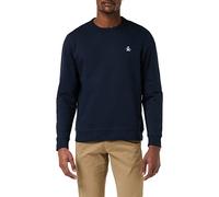 Original Penguin Herren L/S Sticker Pete Fleece Crew Sweatshirt, Dunkler Saphir, S
