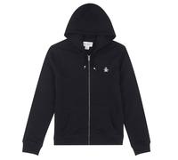 Original Penguin Herren L/S Sticker Pete Full Zip Fleece Hoodie Kapuzenpullover, True Black, S