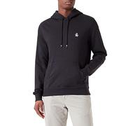 Original Penguin Herren L/S Sticker Pete Pullover Fleece Hoodie Kapuzenpullover, True Black, L