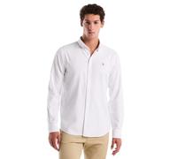 Original Penguin Herren Men's Ecovero Oxford Stretch Shirt Long Sleeve Hemd mit Button-Down-Kragen, Bright White, L