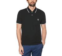 Original Pengun Herren Tipped Collar Small Logo Polo Shirt Polohemd, True Black, L