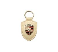 ORIGINAL Porsche Schlüsselanhänger BEIGE Leder mit Wappen WAP0500960E
