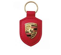 Porsche Schlüsselanhänger WAP0500920E – Leder mit Wappen – Rot