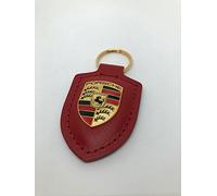 ORIGINAL Porsche Schlüsselanhänger ROT Leder mit Wappen WAP0500920E