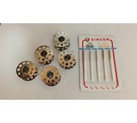 Original Singer Nähmaschinennadeln Sortiment + 5 Spulen aus Metall für Singer Nähmaschinen Tradition Line 2250,2282,2259,2253,2263,2273,2253