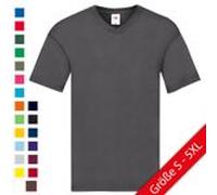 ORIGINAL V-NECK T | T-Shirt aus 100% Baumwolle für Herren & Damen – Klassisches V-Ausschnitt Shirt – Kurzarm, Unisex, Atmungsaktiv, Weich, Pflegeleicht schwarz L
