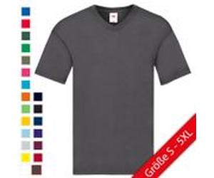ORIGINAL V-NECK T | T-Shirt aus 100% Baumwolle für Herren & Damen – Klassisches V-Ausschnitt Shirt – Kurzarm, Unisex, Atmungsaktiv, Weich, Pflegeleicht schwarz XL