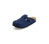 Original VITAFORM Clogs I Nubukleder-Pantoletten für Herren in Royalblau I Größe 43 I Langlebig & gelenkschonend mit Korkfußbett & Velourslederbezug I Echtes Wildleder I Echte Handwerkskunst