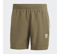 Originals adicolor 3-Streifen Badeshorts Olive Strata / White M
