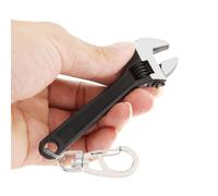 OriGlam Mini Wrench Tool Keychain, Spanner Keyring Pendant Keychain Creative Mini Adjustable Wrench Key Chain (Black)