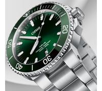 Oris Aquis Date 01 733 7730 4157-07 8 24 05PEB | Automatik Taucheruhr 43,5 mm Herrenuhr | Edelstahlband | Zifferblatt gruen | 300 m Wasserdicht | NEU OVP mit Box & Papieren Garantie