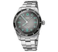 Oris Divers Sixty-Five Glow Grey Dial 40 mm Herren-Armbanduhr Analog Automatik mit Edelstahlband 01 733 7707 4053-07 8 20 18