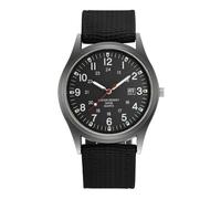 Orivin Minimalistische Herren-Armbanduhr mit analogem Quarzwerk und Datumsanzeige, 24 Stunden, Schwarz, 22,5 x 2,2 cm