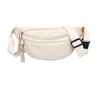Orivin Weiße, einfarbige Gürteltasche aus Samt, lässige Sporttasche zum Tragen an der Hüfte, mit Reißverschluss, Polyesterfutter