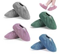 Orixo 4 Paare Schuhüberzieher Mehrweg, rutschfeste Überschuhe, rutschfeste Wiederverwendbare Schuh Abdeckungen, Flanelltuch Überschuhe, Waschbar, für Haus, Bibliothek, Labor (36-44)